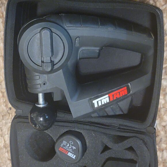 Tim Tam Black Power Massager Muscle Deep Tissue Cordless w Charger & Travel Case - Picture 1 of 14